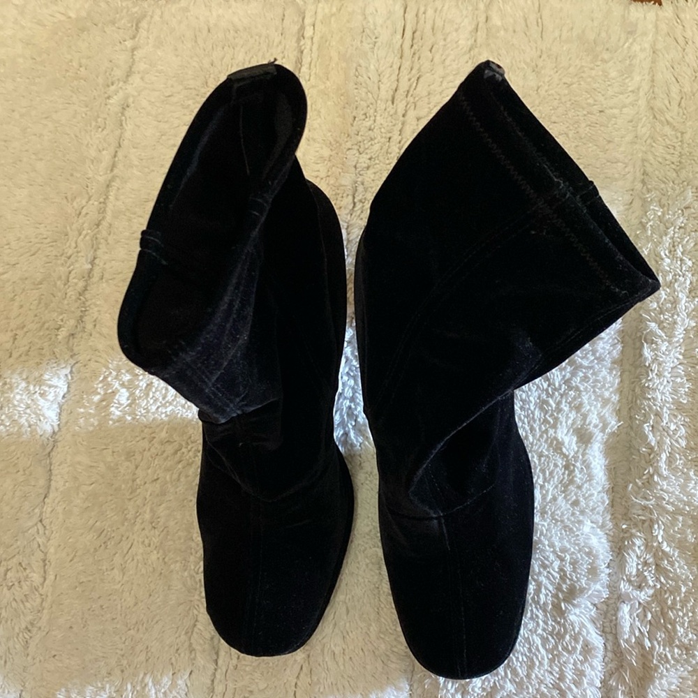 DKNY black velvet booties